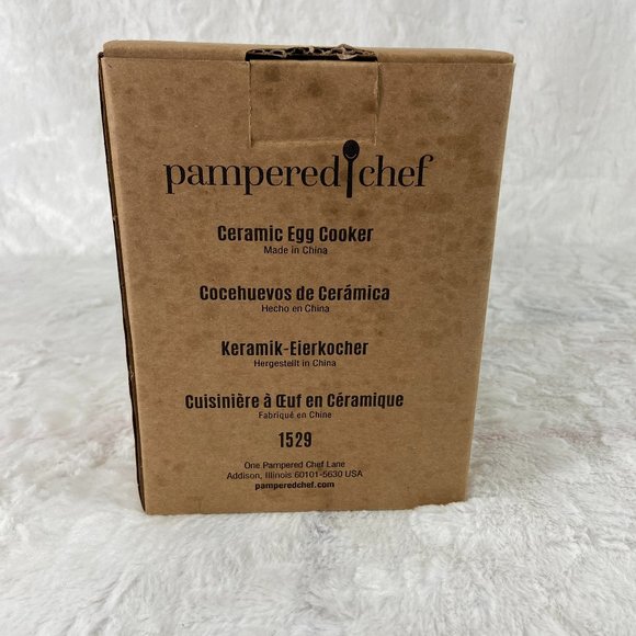 New Pampered Chef Ceramic Egg Cooker #1529 - New in Box - Picture 3 of 7